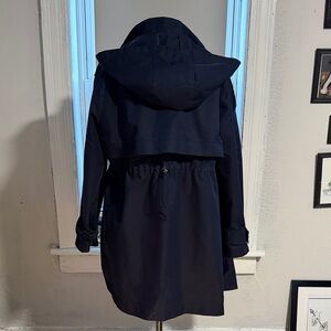 Max Mara Navy Hooded Trench Coat - Women's Jacket & Coat Cut off the label